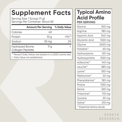 ® Collagen Peptides - Hydrolyzed Type 1 & 3 Collagen Powder Protein Supplement (82 Servings)