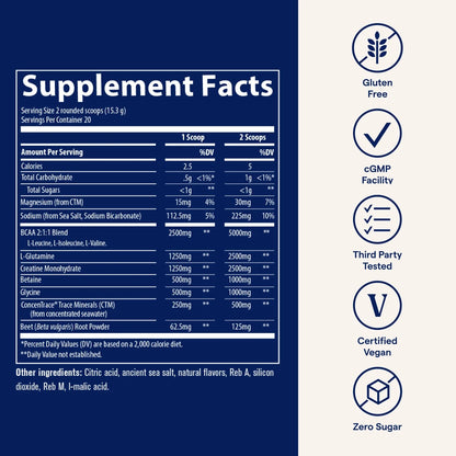 Minerals Post-Workout - Post-Training Supplement for Muscle Recovery Support - Stamina, Strength & Hydration Aid - Sugar-Free, Gluten-Free & Vegan - Strawberry Lemonade - 20 Servings
