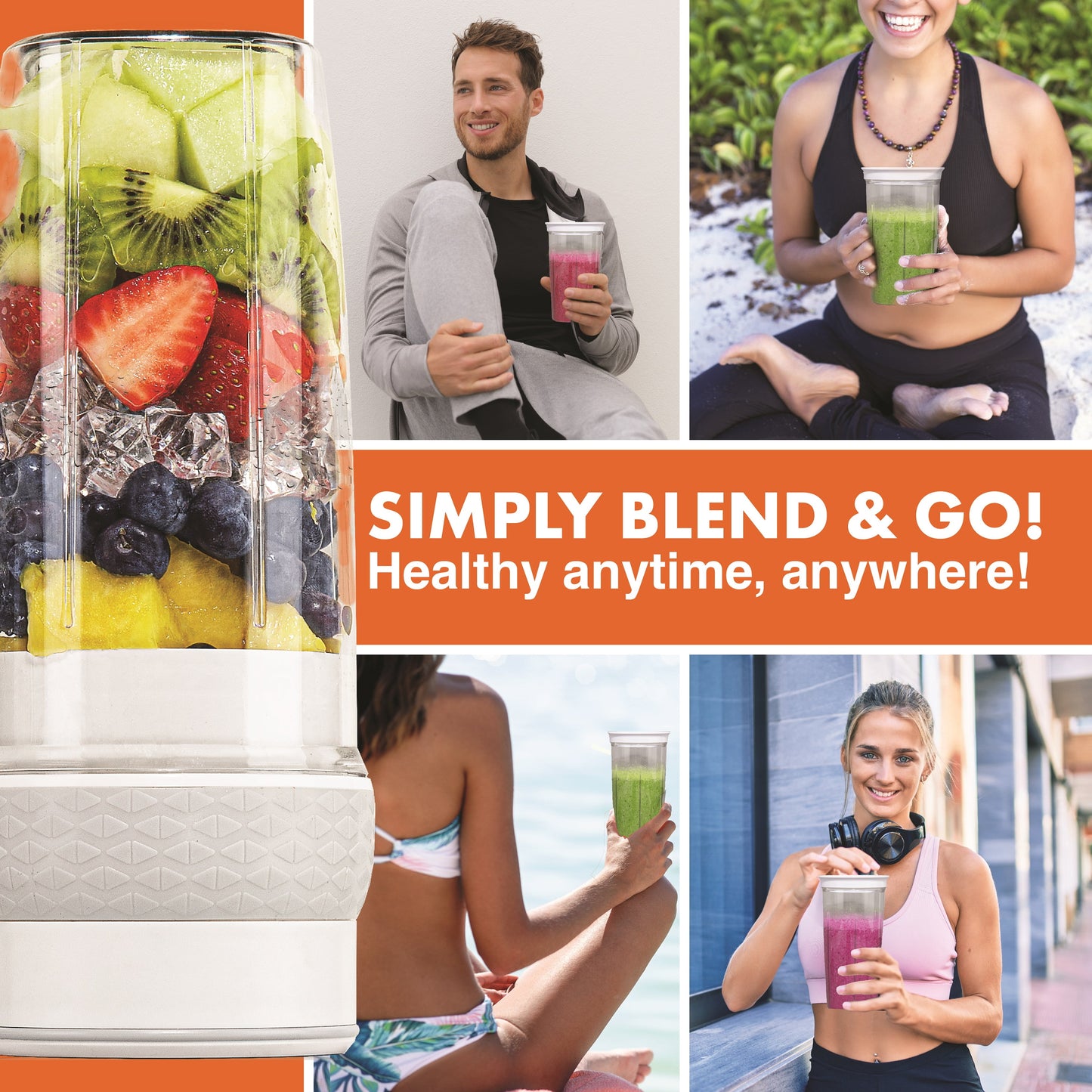 Bionic Blade Smoothie Blender Personal Portable Rechargeable Blender Juicer Protein Mikshake Maker Extra Travel Bottle