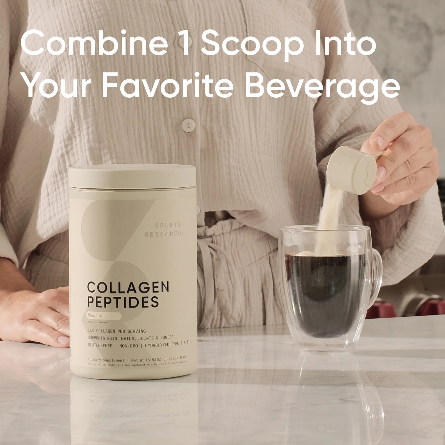Collagen Peptides - Hydrolyzed Type 1 & 3 Collagen Powder Protein Supplement