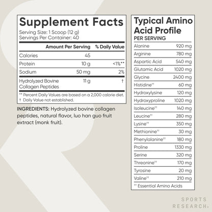 Collagen Peptides - Hydrolyzed Type 1 & 3 Collagen Powder Protein Supplement