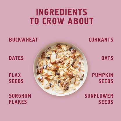 Farmers Market Organic Almond Date Currant Muesli Cereal - 4 Count, 12 Oz Pouch - Certified Gluten Free Muesli - Non GMO, No Refined Sugar and Kosher